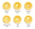 Cryptocurrency coins isolate