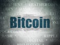 Cryptocurrency concept: Bitcoin on Digital Data Paper background Royalty Free Stock Photo
