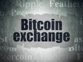Cryptocurrency concept: Bitcoin Exchange on Digital Data Paper background Royalty Free Stock Photo