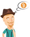 Cryptocurrency concept cartoon vector illustration. Need to buy virtual currency Bitcoin!