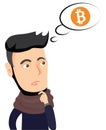 Cryptocurrency concept cartoon vector illustration. Need to buy virtual currency Bitcoin!