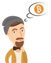 Cryptocurrency concept cartoon vector illustration. Need to buy virtual currency Bitcoin!