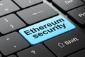 Cryptocurrency concept: Ethereum Security on computer keyboard background Royalty Free Stock Photo