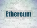 Cryptocurrency concept: Ethereum on Digital Data Paper background Royalty Free Stock Photo