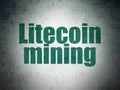 Cryptocurrency concept: Litecoin Mining on Digital Data Paper background