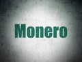 Cryptocurrency concept: Monero on Digital Data Paper background Royalty Free Stock Photo