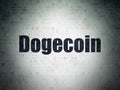 Cryptocurrency concept: Dogecoin on Digital Data Paper background