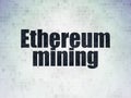 Cryptocurrency concept: Ethereum Mining on Digital Data Paper background Royalty Free Stock Photo