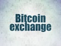 Cryptocurrency concept: Bitcoin Exchange on Digital Data Paper background Royalty Free Stock Photo