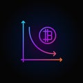 Cryptocurrency decline graph colorful icon
