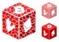 Cryptocurrency dice Mosaic Icon of Joggly Elements