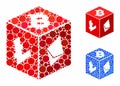 Cryptocurrency dice Mosaic Icon of Spheric Items
