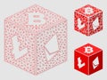 Cryptocurrency Dice Vector Mesh Wire Frame Model and Triangle Mosaic Icon