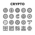 Cryptocurrency Digital Money Icons Set Vector Royalty Free Stock Photo