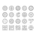 Cryptocurrency Digital Money Icons Set Vector Royalty Free Stock Photo