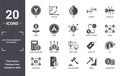 cryptocurrency.economy icon set. include creative elements as yen, digital key, proof of capacity, peer to peer, bonds, budget