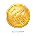 Cryptocurrency Electroneum coin Royalty Free Stock Photo