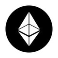 Cryptocurrency, ether, Ethereum icon. Black vector graphics