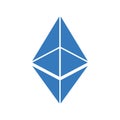 Cryptocurrency, ether, Ethereum icon. Blue color design