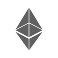 Cryptocurrency, ether, Ethereum icon. Gray vector graphics