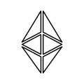 Cryptocurrency, ether, Ethereum line icon. Outline vector