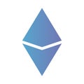 Cryptocurrency etherum symbol isolated icon Royalty Free Stock Photo