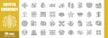 Cryptocurrency . Financial technology outline icon collection . Editable stroke . Vector