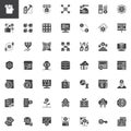 Cryptocurrency and fintech vector icons set