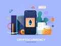 Cryptocurrency flat concept with gradients.