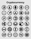 Cryptocurrency flat icons on white