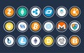 Cryptocurrency Icon Collection Vector Illustration