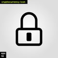 Cryptocurrency icon lock set line version. Modern computer network technology sign and symbol