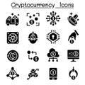 Cryptocurrency icon set Royalty Free Stock Photo