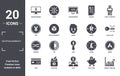 cryptocurrency icon set. include creative elements as online banking, point of service, rupee, loss, donation, random filled icons Royalty Free Stock Photo