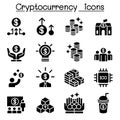 Cryptocurrency icon set Royalty Free Stock Photo