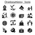 Cryptocurrency icon set Royalty Free Stock Photo