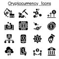 Cryptocurrency icon set Royalty Free Stock Photo