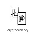 cryptocurrency icon. Trendy modern flat linear vector cryptocurrency icon on white background from thin line Royalty Free Stock Photo