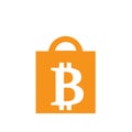 Bitcoin symbol in flat design. Vector illustration.