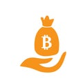 Bitcoin symbol in flat design. Vector illustration.