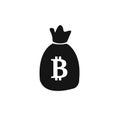 Bitcoin symbol in flat design. Vector illustration. Royalty Free Stock Photo