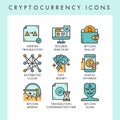 Cryptocurrency icons concept illustrations Royalty Free Stock Photo