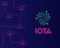 Cryptocurrency IOTA technology background style Royalty Free Stock Photo