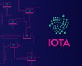 Cryptocurrency IOTA technology background style