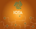 Cryptocurrency IOTA technology circuit background style Royalty Free Stock Photo