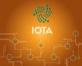 Cryptocurrency IOTA technology circuit background style Royalty Free Stock Photo