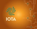 Cryptocurrency IOTA technology circuit background style Royalty Free Stock Photo