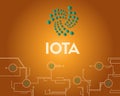 Cryptocurrency IOTA technology circuit background style Royalty Free Stock Photo