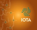 Cryptocurrency IOTA technology circuit background style Royalty Free Stock Photo