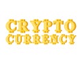 Cryptocurrency lettering sign. Bitcoin font letter. Web money a